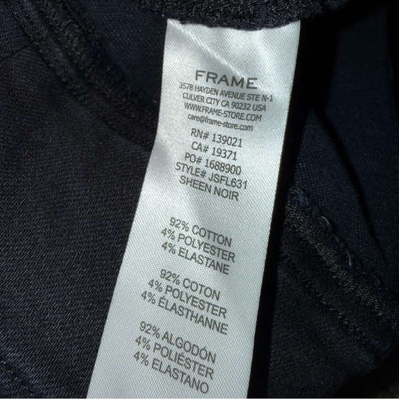 Frame Denim The Jet Set Flare Sheer Noir Black Size 2 30-34” - Picture 10 of 11